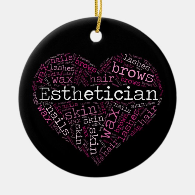 Aesthetician gift ceramic ornament (Front)