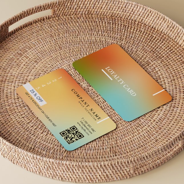 Aesthetician Holographic Gradient Modern Qr Code Loyalty Card (Esthetician Holographic Gradient Modern Qr Code Loyalty Card)