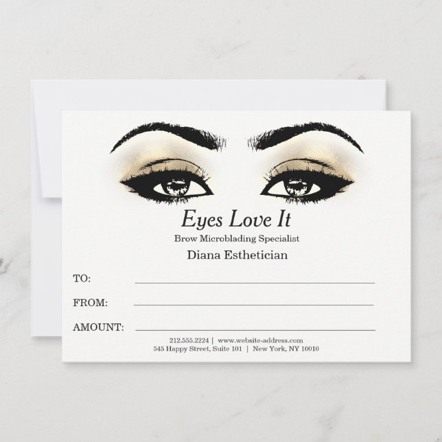 Aesthetician Lashes Beauty Makeup Certificate Gift (Front)