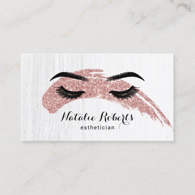Aesthetician Makeup Artist Lashes Beauty Salon Business Card (Front)