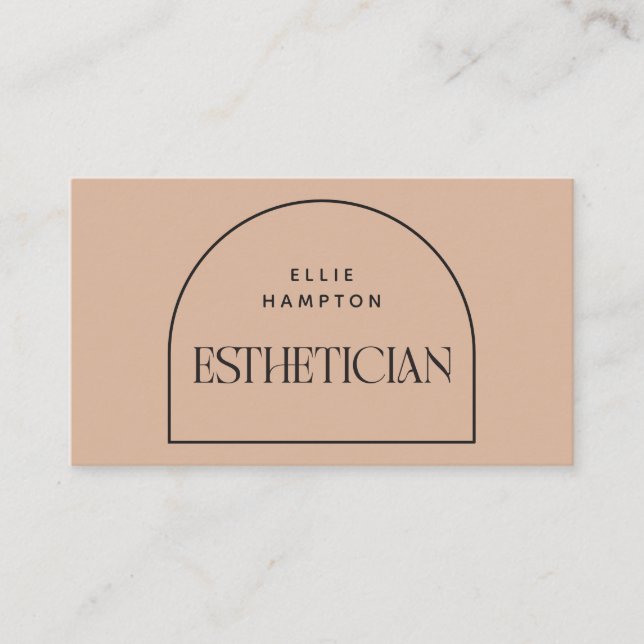 Aesthetician Minimalist Blush Arch Beauty Cosmetic Business Card (Front)