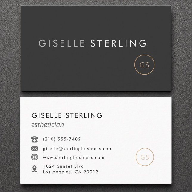 Aesthetician Minimalist Luxury Black Business Card (Creator Uploaded)