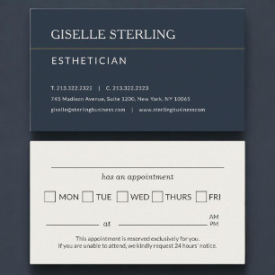 Aesthetician Office Appointment Reminder Card
