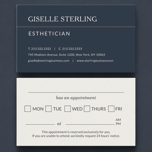 Aesthetician Office Appointment Reminder Card (Creator Uploaded)