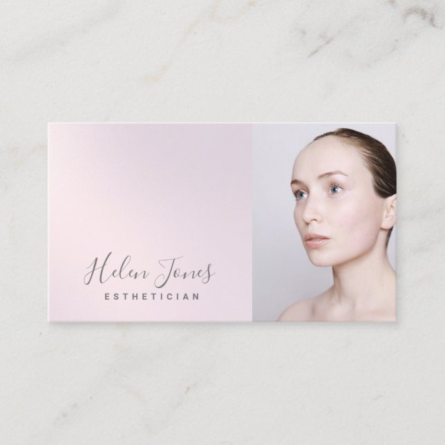 aesthetician purple pink gradient business card (Front)