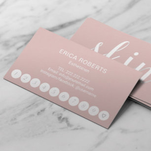 Aesthetician Skincare Blush Pink Typography SPA Loyalty Card
