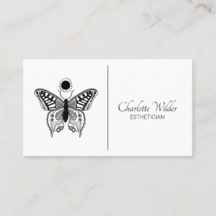 Aesthetician Skincare Butterfly Logo Business Card