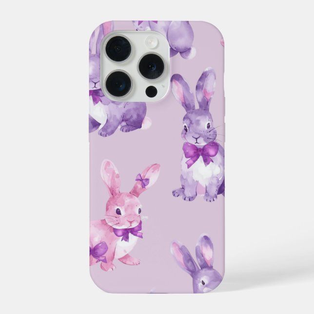 AestheticPastel Purple Bunny Watercolor Phone Case (Back)