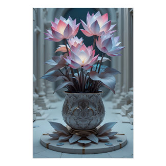 Aether-Bloom Lotus Garden Poster