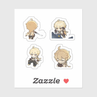 Aether Genshin Impact 4 Pack Sticker Sheet Extra 