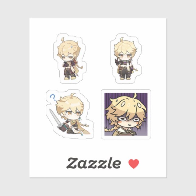 Aether Genshin Impact 4 Pack Sticker Sheet Extra (Sheet)