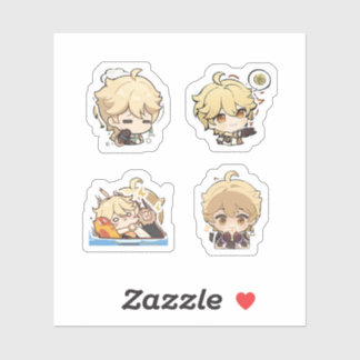 Aether Genshin Impact 4 Pack Sticker Sheet Extra P