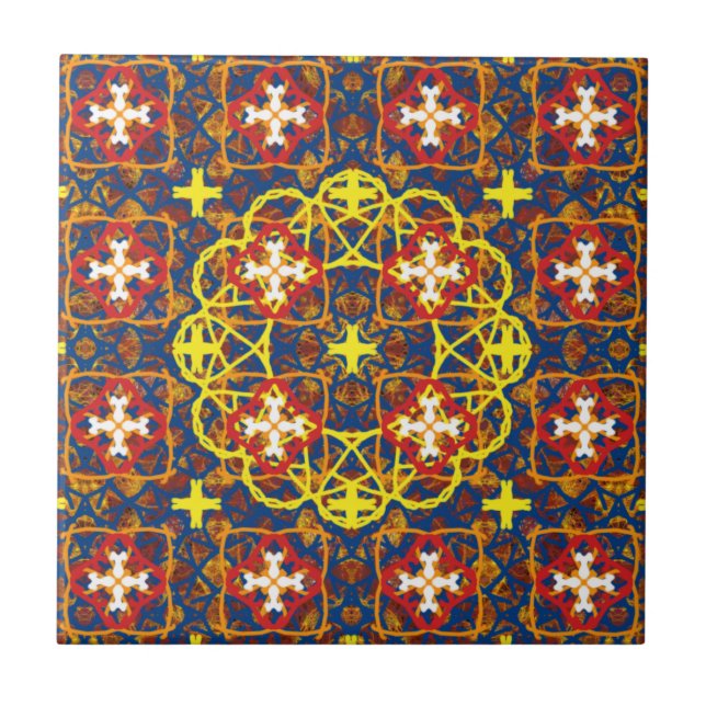 Ætheric Rose Window No. Triour (Decimal: 34) Ceramic Tile (Front)