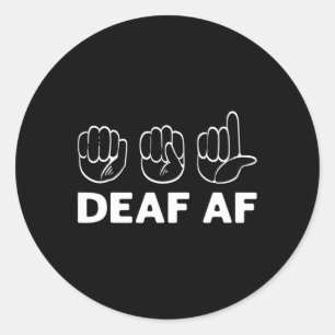 Af Asl Awareness Hand Sign Language Deaf Pride Classic Round Sticker