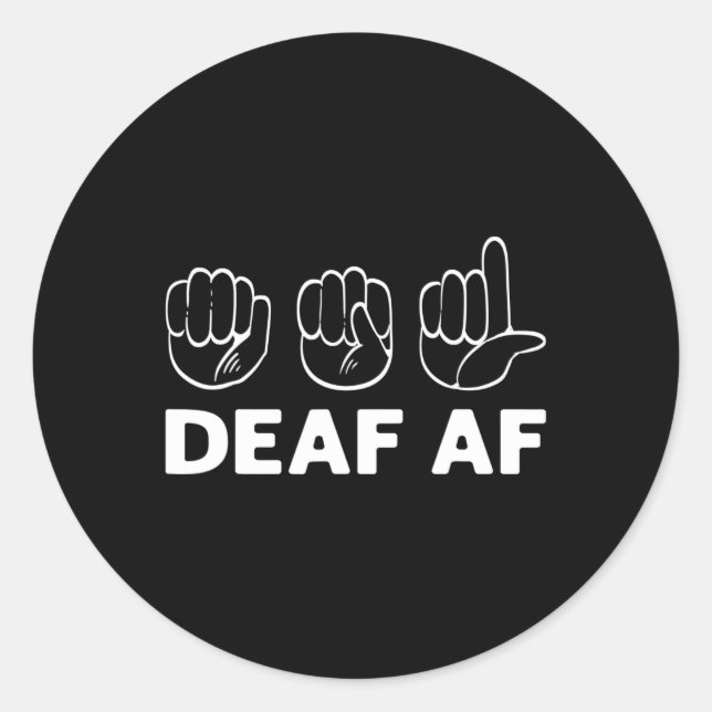 Af Asl Awareness Hand Sign Language Deaf Pride  Classic Round Sticker (Front)