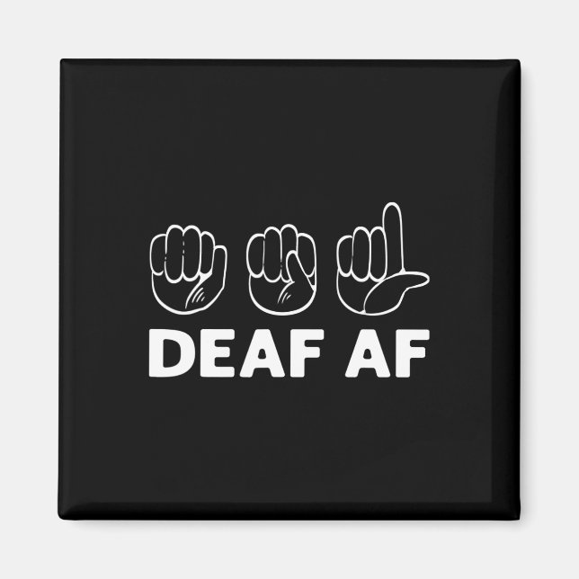 Af Asl Awareness Hand Sign Language Deaf Pride  Magnet (Front)