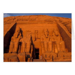 AF, Egypt, Abu Simbel. Facade at sunset, Great