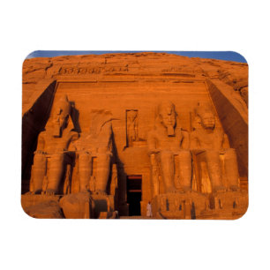 AF, Egypt, Abu Simbel. Facade at sunset, Great Magnet