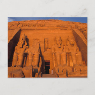 AF, Egypt, Abu Simbel. Facade at sunset, Great Postcard