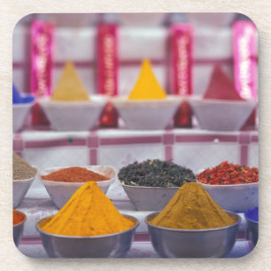AF, Egypt, Aswan, Colourful spices in market. Coaster