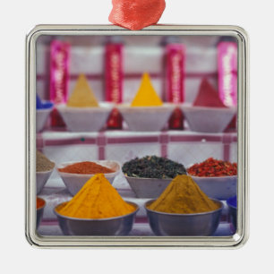 AF, Egypt, Aswan, Colourful spices in market. Metal Tree Decoration