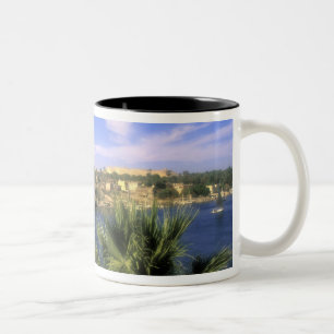 AF, Egypt, Upper Egypt, Aswan. River Nile, Two-Tone Coffee Mug