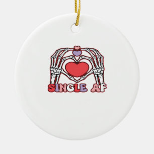 Af Skeleton Hands Valentines Day Classic Ceramic Ornament