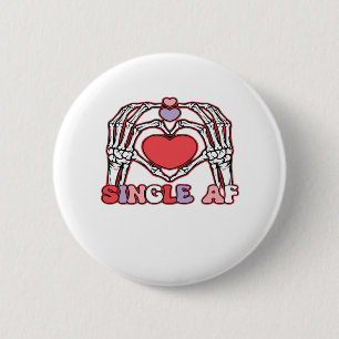 Af Skeleton Hands Valentines Day Classic Look 6 Cm Round Badge