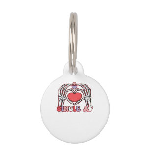 Af Skeleton Hands Valentines Day Classic Look Pet Tag