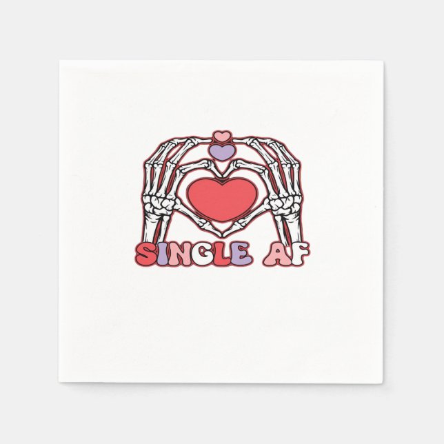 Af Skeleton Hands Valentines Day Classic Napkin (Front)