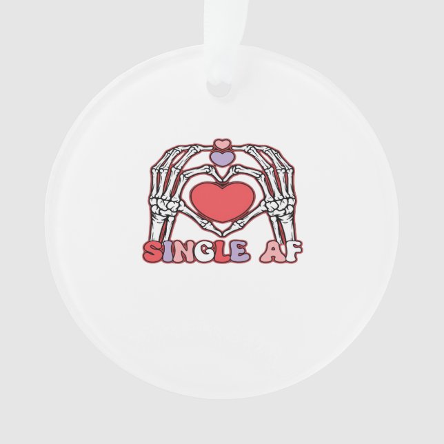 Af Skeleton Hands Valentines Day Classic Ornament (Front)
