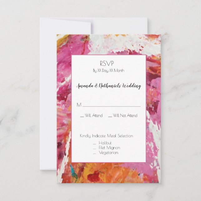 Affair of the Heart: Wedding RSVP Response Card (Front)