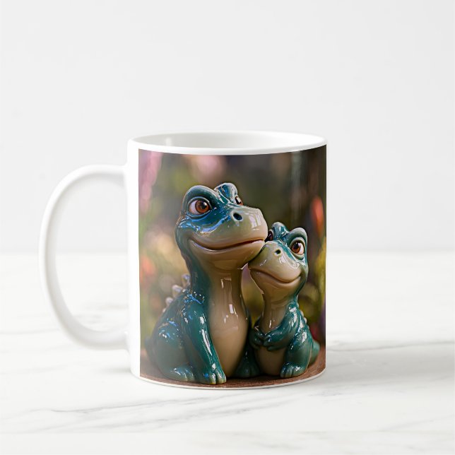 Affectionate Blue Dino Pair Coffee Mug (Left)