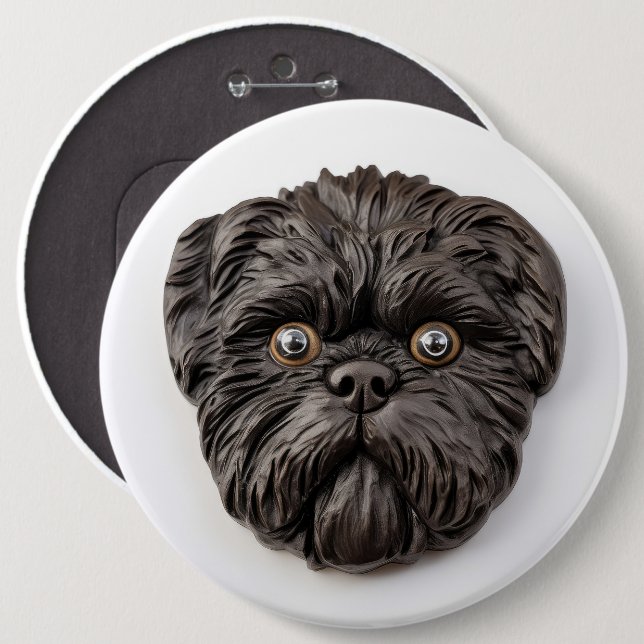 Affenpinscher 3D Inspired 6 Cm Round Badge (Front & Back)
