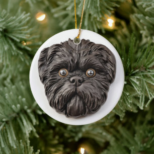 Affenpinscher 3D Inspired Ceramic Ornament