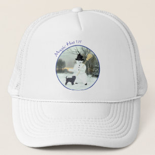 Affenpinscher and Snowman Trucker Hat