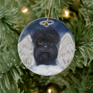 Affenpinscher ANGEL Card Ceramic Ornament