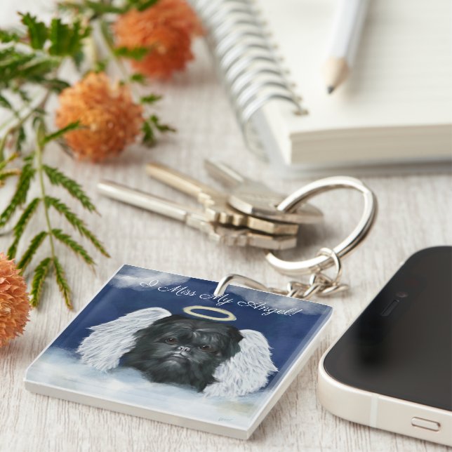 Affenpinscher Angel   Key Ring (Front Right)