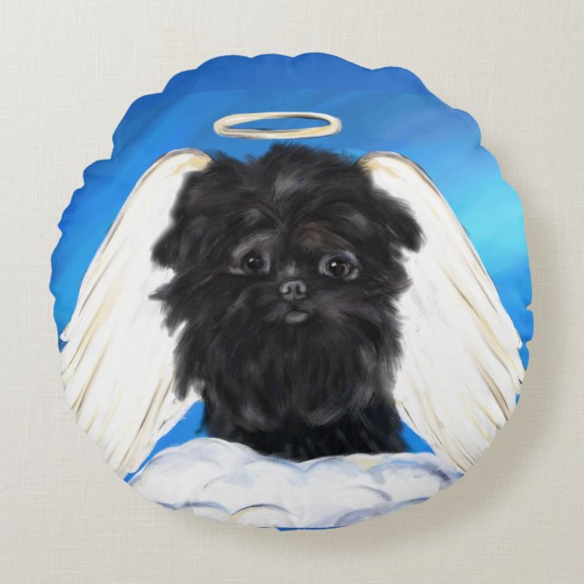 Affenpinscher Angel   Round Cushion (Front)