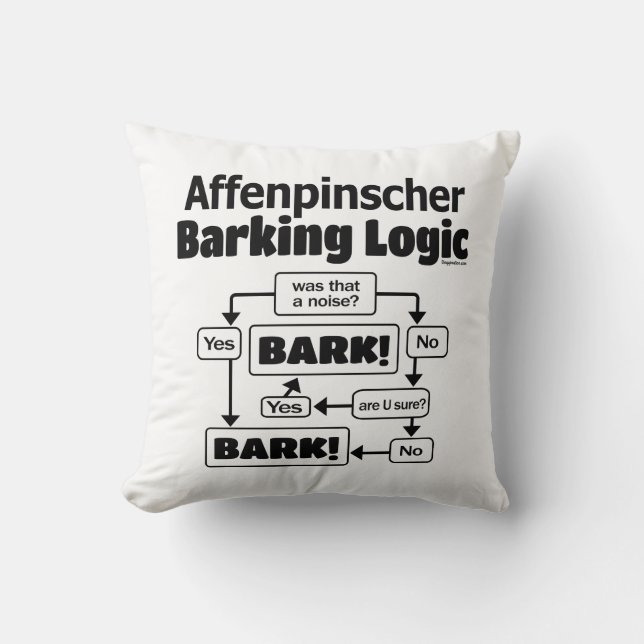 Affenpinscher Barking Logic Cushion (Front)
