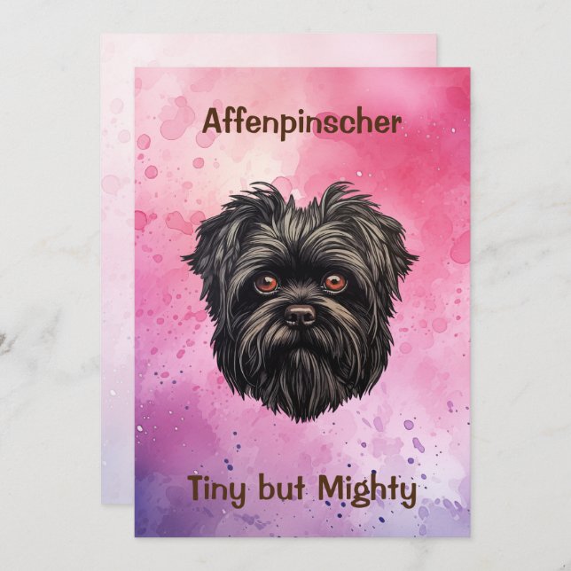 Affenpinscher Black Dog Invitation (Front/Back)