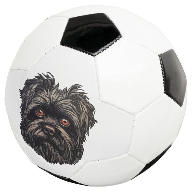 Affenpinscher Black Dog Soccer Ball (Three Quarter)