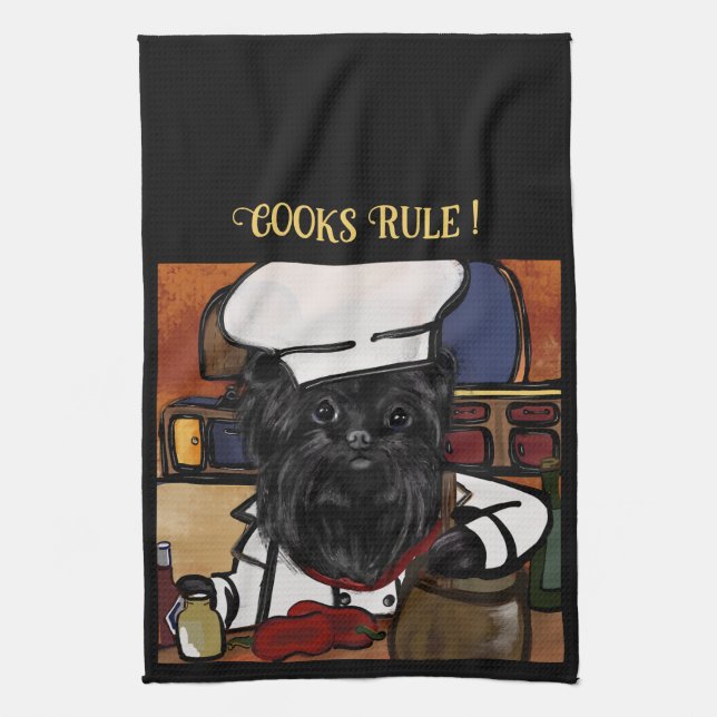 Affenpinscher Chef     Tea Towel (Vertical)