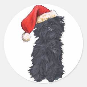 Affenpinscher Christmas Classic Round Sticker