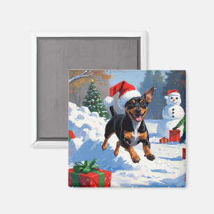 Affenpinscher Christmas Festive Snow Scene Magnet