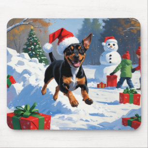 Affenpinscher Christmas Festive Snow Scene Mouse Pad