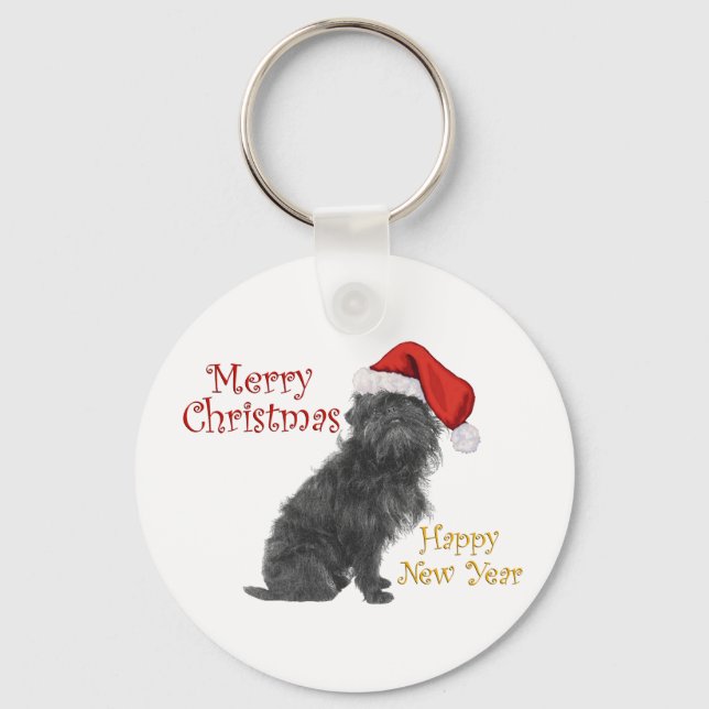 Affenpinscher Christmas Key Ring (Front)