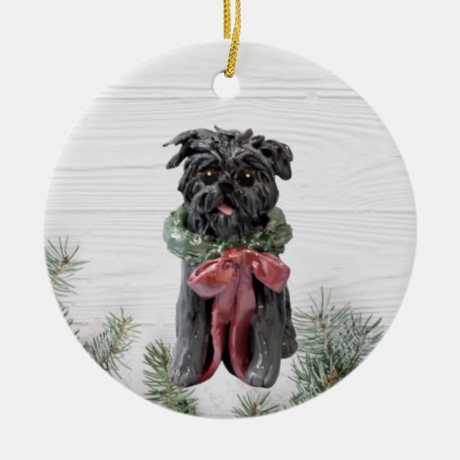 Affenpinscher Christmas Ornament  (Front)