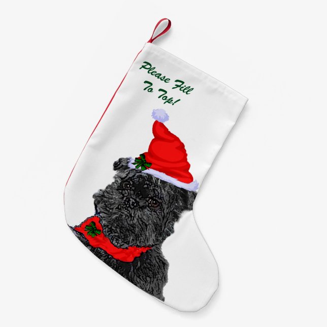 Affenpinscher Christmas Small Christmas Stocking (Front (Hanging))