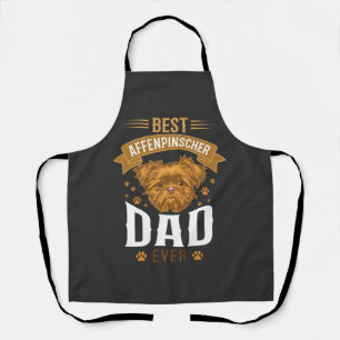 Affenpinscher Dad Ever Dog Face Paw Prints Apron